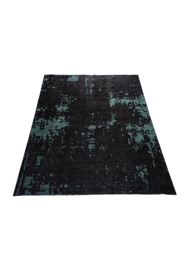 Celesta Black & Green Abstract Dining Room Rug