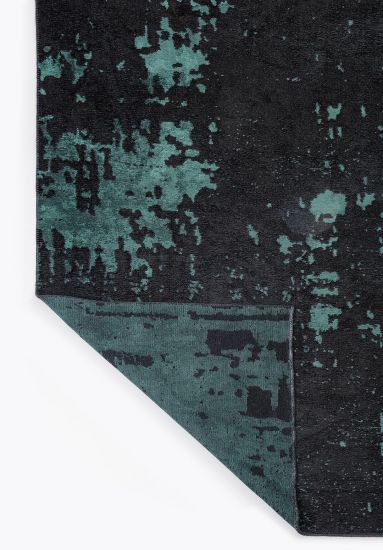 Celesta Black & Green Abstract Dining Room Rug