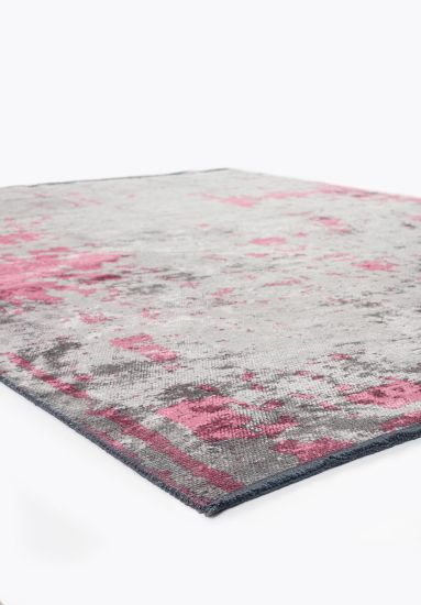 Grey & Red Abstract Celesta Living Room Rug