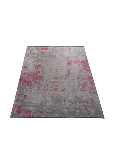 Grey & Red Abstract Celesta Living Room Rug
