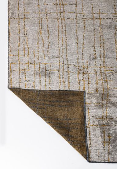 Opulenza  Grey & Yellow Abstract Living Room Rug