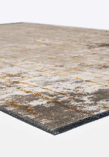 Opulenza  Grey & Yellow Abstract Living Room Rug