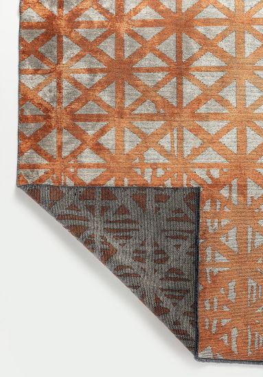 Aurora Grey & Brown Geometric Living Room Rug