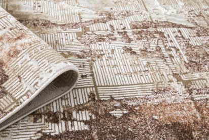 Luxara Beige Brown Modern Abstract Living Room Rug