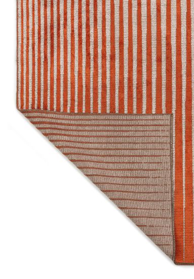 Equilibrium Orange & Grey Stripes Modern Rug