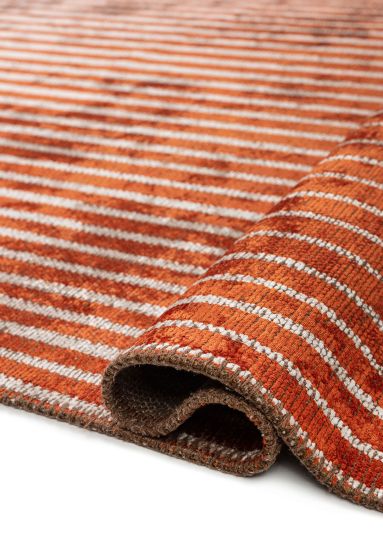 Equilibrium Orange & Grey Stripes Modern Rug