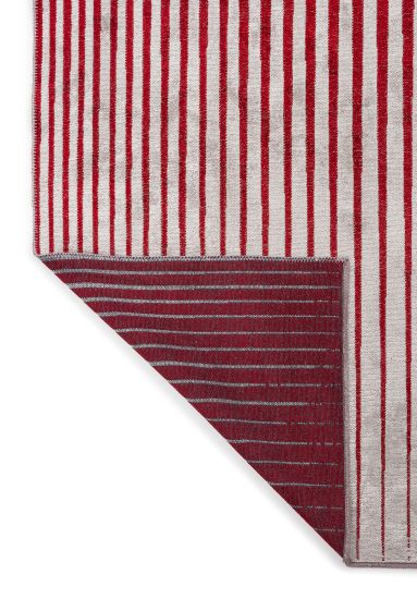 Brighten Red & Grey Stripes Modern Rug