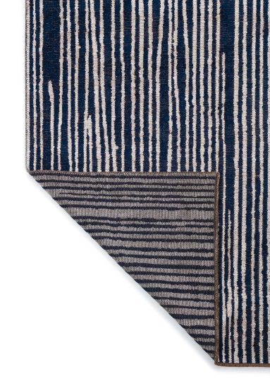 Brighten Blue & Grey Stripes Modern Rug