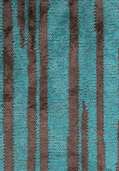 Brighten Blue & Brown Stripes Living Room Rug