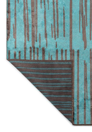 Brighten Blue & Brown Stripes Living Room Rug