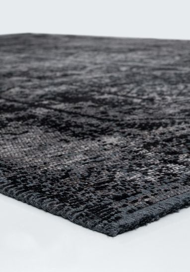Enchantres Vintage Grey & Black Living Room Rug