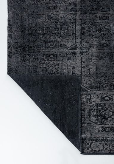Enchantres Vintage Grey & Black Living Room Rug