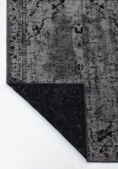 Eclog Grey & Black Vintage Dining Room Rug