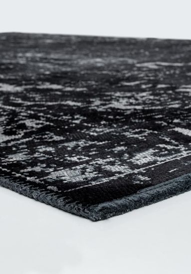 Eclog Black & Cream Vintage Dining Room Rug