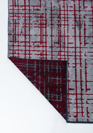 Red & Grey Summit Stripes Indoor Outdoor Rug