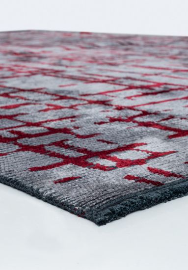 Red & Grey Summit Stripes Indoor Outdoor Rug