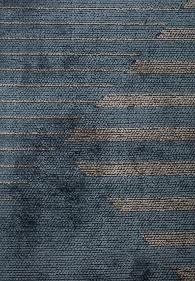 Loomlight Blue & Grey Striped Living Room Rug
