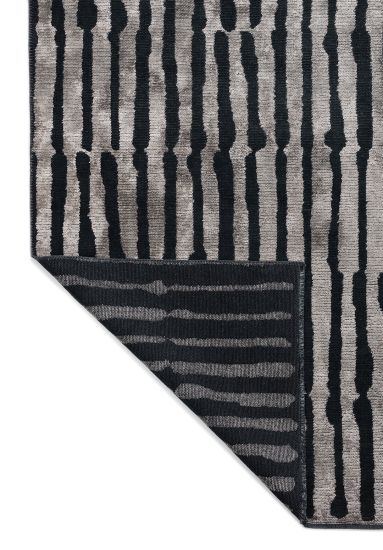 Dazzlingly Grey & Black Stripes Living Room Rug