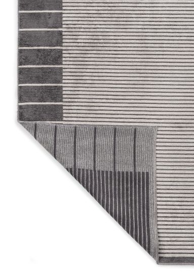 Filigree Cream & Grey Stripes Modern Rug