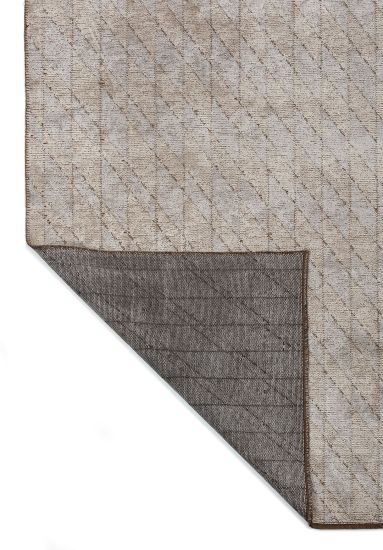 Cream & Brown Fuchsia Stripes Dining Room Rug