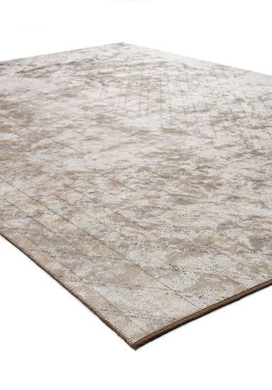 Cream & Brown Fuchsia Stripes Dining Room Rug
