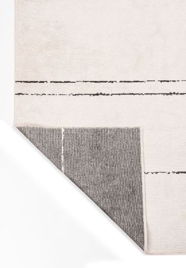 Lattice Cream Stripes Bedroom Rug