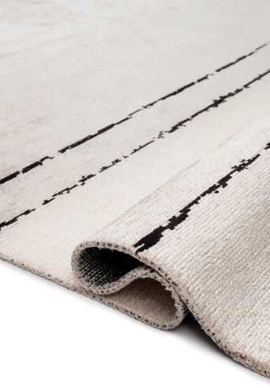 Lattice Cream Stripes Bedroom Rug