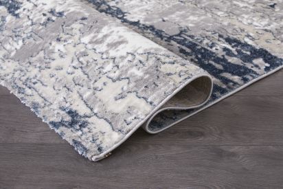 Ombrea Grey Blue Abstract Bedroom Rug