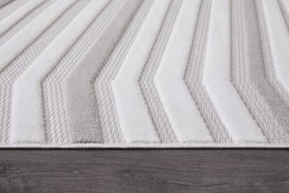 Virelle Cream Grey Modern Geometric Area Rug
