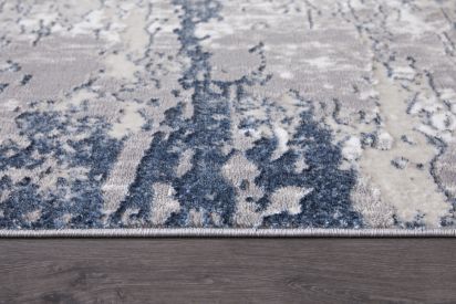 Ombrea Grey Blue Abstract Bedroom Rug