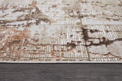 Luxara Beige Brown Modern Abstract Living Room Rug