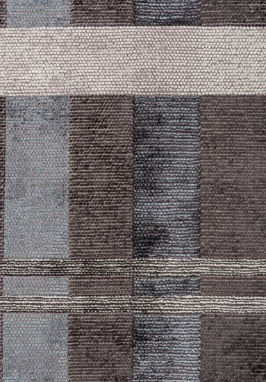 Lucid Grey & Cream Stripes Modern Rug