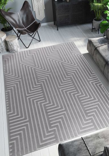 Trunelle Grey Geometric Scandi Indoor Rug