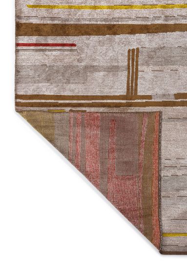 Abstract Grey & Yellow Fossil Modern Rug