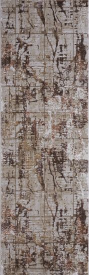 Luxara Beige Brown Modern Abstract Living Room Rug