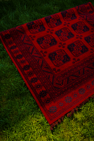 Atlas85 Red Black Oriental Bordered Indoor Rug