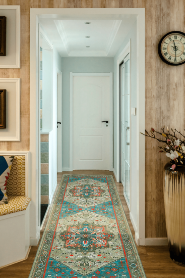 Beylerbeyi85 Multicolour Oriental Bordered Indoor Rug