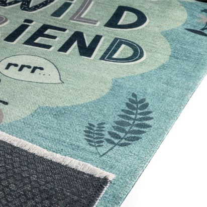 Enrich Green & Grey Kids Modern Rug