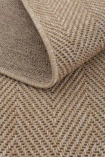 Milano85 Beige Chevron Jute & Sisal Outdoor Area Rug