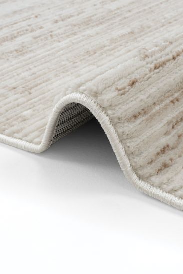 Nevada85 Cream Beige Modern Stripes Area Rug