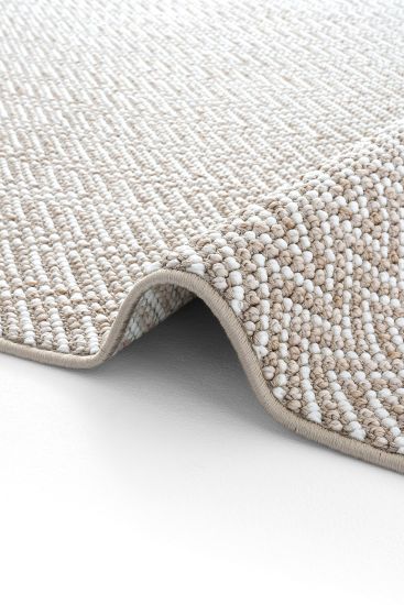 Olinda85 Beige Cream Chevron Plain Living Room Rug