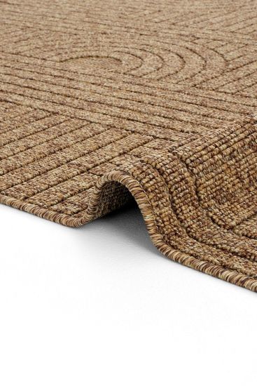 Hasir85 Brown Scandi Plain Outdoor Area Rug