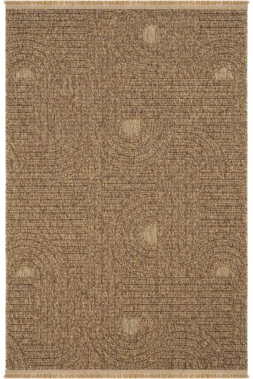 Hasir85 Brown Scandi Plain Outdoor Area Rug