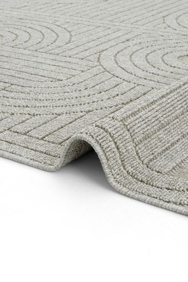 Hasir85 Grey Scandi Plain Outdoor Area Rug