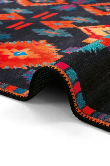Lumina85 Green Multicolour Kilim Indoor Rug