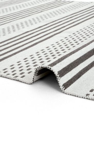 Lovely85 Cream Grey Stripes Indoor Rug