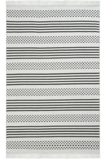 Lovely85 Cream Grey Stripes Indoor Rug