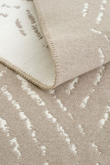 Lovely85 Beige White Modern Scandi Living Room Rug