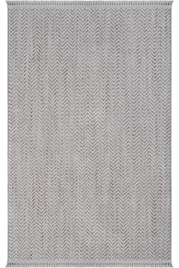 Olinda85 Grey Cream Modern Chevron Indoor Rug
