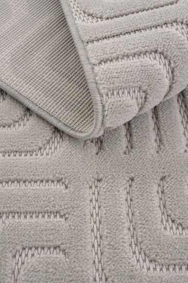 Oliver85 Grey Scandi Geometric Living Room Rug